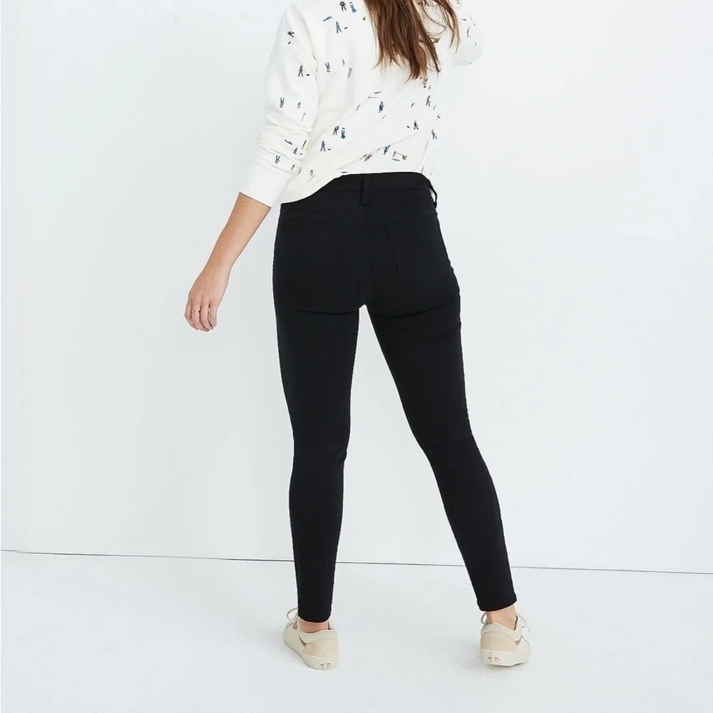 Madewell tall 9” mid rise skinny jeans lunar wash tencel black 24 tall